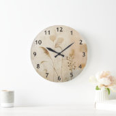 押し花と草 ラージ壁時計 (ホーム)