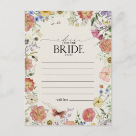 押し花のアドバイスに花嫁 ポストカード