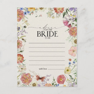 押し花のアドバイスに花嫁 ポストカード