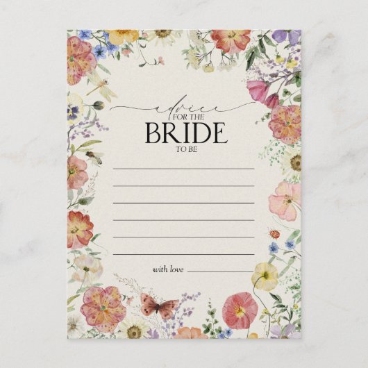 押し花のアドバイスに花嫁 ポストカード (正面)