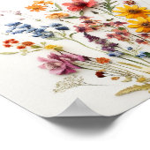 押し花のベビーシャワーパーティー　ギフトタグ ポスター (角)