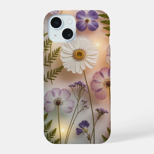 押し花の幻想庭園 iPhone 15ケース (裏面)