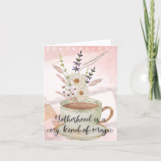 押し花の母の日カード – ヴィンテージスタイル サンキューカード