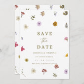 押し花の結婚式お知らせカード セーブザデート (正面/裏面)
