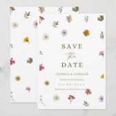 押し花のSave the Date招待状 セーブザデート (正面/裏面)