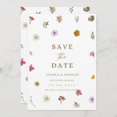 押し花のSave the Date招待状 セーブザデート (正面/裏面)
