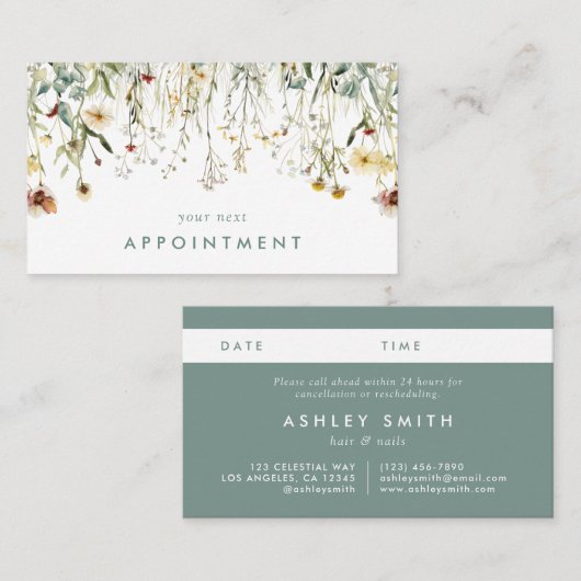 押し花アポイントメントカード 予約カード (正面/裏面)