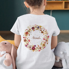 押し花アートの咲き誇る円形デザインがキュートな女性向けアイテム Tシャツ
