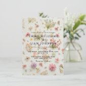 押し花エレガントな結婚式招待状 招待状 (スタンド正面)