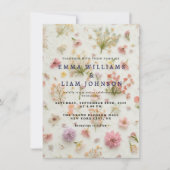 押し花エレガントな結婚式招待状 招待状 (正面)