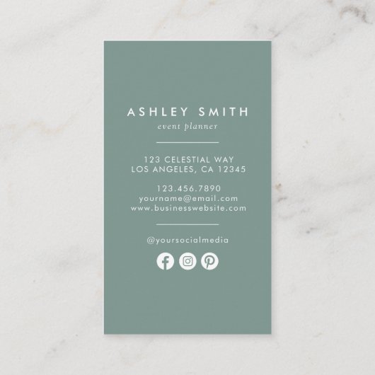 押し花ソーシャルメディア名刺 名刺 (裏面)