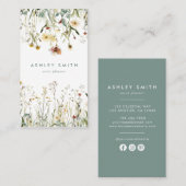 押し花ソーシャルメディア名刺 名刺 (正面/裏面)