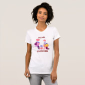 押し花デザイン レディースTシャツ Tシャツ (正面フル)