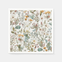 押し花フローラ水彩 スタンダードカクテルナプキン