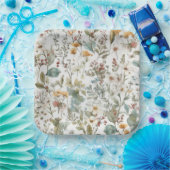 押し花フローラ水彩 ペーパープレート (パーティー)