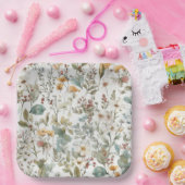 押し花フローラ水彩 ペーパープレート (パーティー)