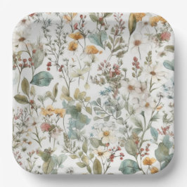 押し花フローラ水彩 ペーパープレート