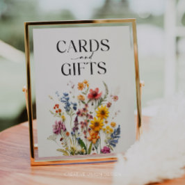 押し花ワイルドフラワーカードとギフトサイン ポスター