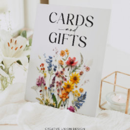 押し花ワイルドフラワーカードとギフトサイン 台座サイン