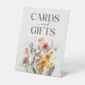 押し花ワイルドフラワーカードとギフトサイン 台座サイン (正面)