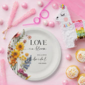 押し花ワイルドフラワーボホブライダルシャワー ペーパープレート (パーティー)