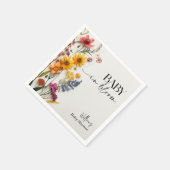 押し花ワイルドフラワーボホベイビーシャワー スタンダードカクテルナプキン (角)