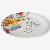 押し花ワイルドフラワーボホ結婚ズ ペーパープレート (アングル)