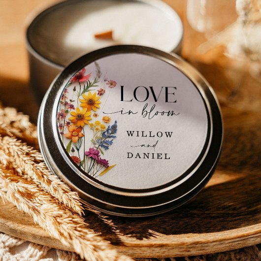 押し花ワイルドフラワーボホ結婚式用シール ラウンドシール