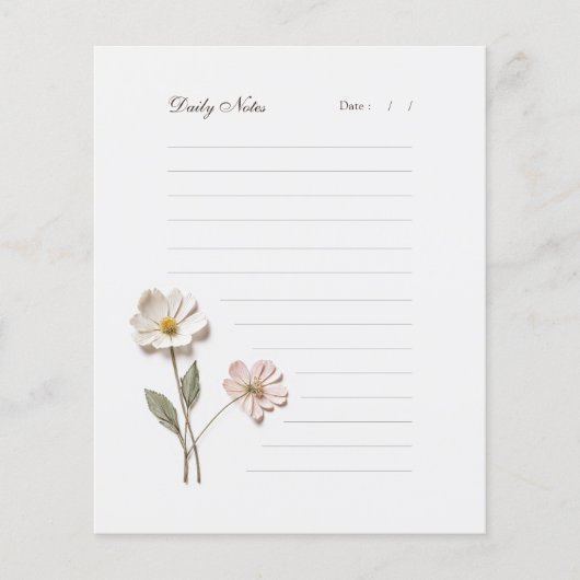 押し花列文房具ノート紙 (正面)