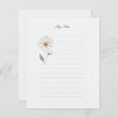 押し花列文房具ノート紙 (正面/裏面)