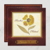 押し花枠秋結婚式招待状 招待状 (正面/裏面)