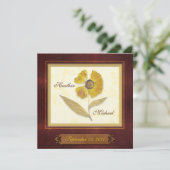 押し花枠秋結婚式招待状 招待状 (スタンド正面)