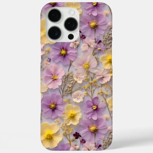 押し花柄パステルワイルドフラワーデザイン Case-Mate iPhoneケース (裏面)