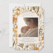 押し花秋2写真誕生のお知らせ 招待状 (正面)