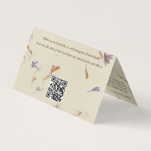 押し花紙スタイル折り名刺 名刺 (裏面)