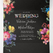 押し花結婚の3折招待状 三つ折り招待状 (内部中)