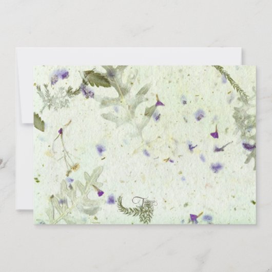 押し花結婚の 招待状 (裏面)