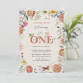 押し花1歳の記念 もうすぐ1歳 招待状 (スタンド正面)