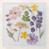 押し花 ガラスコースター (正面)