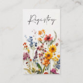 押し花 ブライダルシャワーのギフト登録カード エンクロージャーカード (裏面)