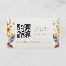 押し花 ブライダルシャワーのギフト登録カード エンクロージャーカード