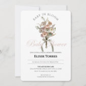 押し花 ワイルドフラワーベイビー イン ブルーム ボホ ベイビーシャワー 招待状 (正面)