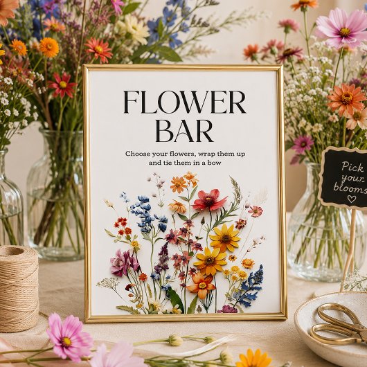 押し花 ワイルドフラワー フラワーバーサイン ポスター