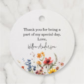 押し花 ワイルドフラワー ブライダルシャワータグ フェイバータグ (裏面)