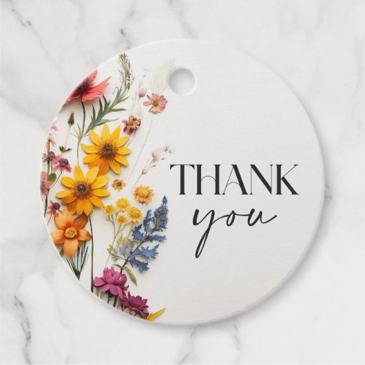 押し花 ワイルドフラワー ブライダルシャワータグ フェイバータグ (正面)
