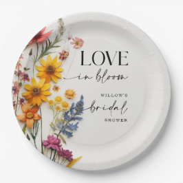 押し花 ワイルドフラワー ボヘミア ブライダルシャワー ペーパープレート