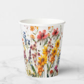 押し花 ワイルドフラワー ボヘミア ブライダルシャワー 紙コップ (右)