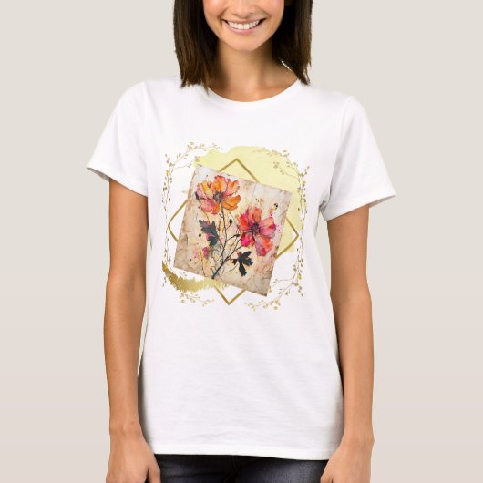 押し花 Tシャツ (正面)