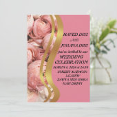 押し葉のゴールドリーフ ワイルドフラワーズ ウェディング フレーム 招待状 (スタンド正面)