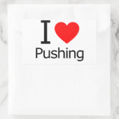 押すのが大好き 長方形シール (バッグ)